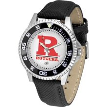 Rutgers Scarlet Knights Mens Leather Wrist Watch