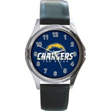 San Diego Chargers Unisex Silver-Tone Round Metal Watch 01