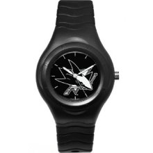 San Jose Sharks Shadow Black Sport Watch w/White Logo