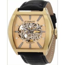 Save 61% Stuhrling Men's Classic Millenia Master Automatic Skeleton Gold Watch