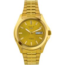 Seiko 5 All Gold-plated Stainless Steel Mens Watch SNKK98