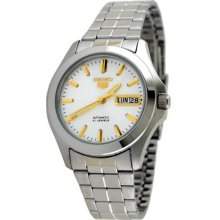 Seiko 5 Automatic Two Tone Dial Link Bracelet White Dial