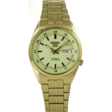 Seiko 5 Mens Goldtone Automatic Steel Watch ...