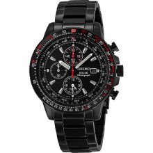 Seiko Chronograph All Black Mens Watch Ssc145