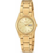 Seiko Ladies Gold Tone Case Watch W/ Bracelet And Calendar