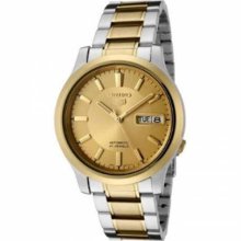 Seiko Men's 5 Automatic SNK792K Two-Tone Stainless-Steel Quartz Watch with Gold Dial