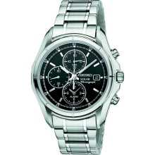 Seiko Mens Alarm Chronograph Black Dial Watch