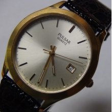 Seiko Men's Gold Quartz Unique Dial Calendar Watch $395