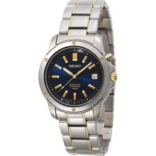 Seiko Men's Snq010 Perpetual Calendar Blue Dial Stainless Steel Bracelet Watch