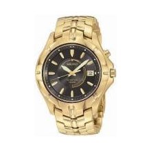 Seiko SKA404 Mns Goldtone Kinetic Bracelet Stainless Steel,, Charcoal Dial Date WR 330 Ft 30M