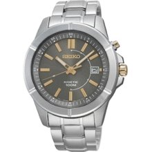 Seiko Ska543p1 Men's Dress Stainless Steel Band Gray Dial Watch