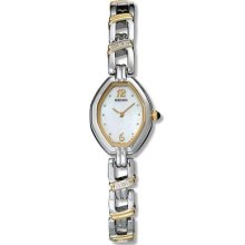 Seiko SUJD27 Lds Two-tone silver/gold Mother-of-pearl dial,, Cabochon