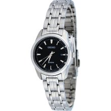 Seiko Sxde65 Women's Stainless Steel Black Dial Casual Analog Dress Watch