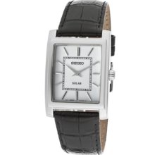 Seiko Watches Women's White Dial Black Genuine Leather Black Genuine