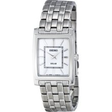 Seiko White Dial Stainless Steel Solar Mens Watch Sup895