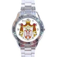 Serbia Coat Of Arms Stainless Steel Analogue Watch Serbian