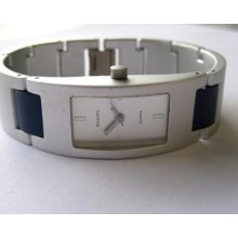 Shaon N.o.s. Grey Ladies Quartz Watch With Blue Details - Running