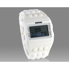 SHHORS Stylish Unisex LCD Screen Digital Watch (White)