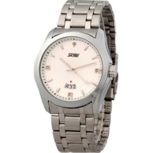 Silver Skmei 9057 Water Resistant Analog Watch with Steel Strap