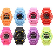 Single Waterproof Sporty Movement Digital Stop Automatic Watch with Night Light - 5 Pack Random Color