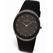 Skagen 452lslb Studio Black Leather Ladies Watch