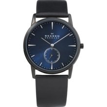 Skagen Designs Men's Leather Analogue Watch 958Xlbln With Blue Dial