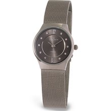 Skagen Ladies' Titanium Mesh Watch - Black Dial - 233XSTTM