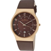 Skagen Men's Brown Leather Watch