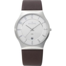 Skagen Watch - 233XXLSL - Steel Case with Brown Leather Band