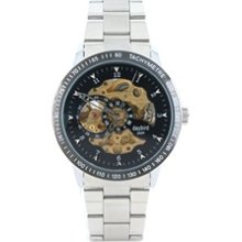 Skeleton Automatic Mechanic Men Wrist Watch (Black)