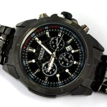 Sport Water Resistant Quartz Hours Date Hand Clock Men Steel Wrist Watch 8009