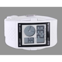 Square Dial Plastic Band Sports Watch (White)