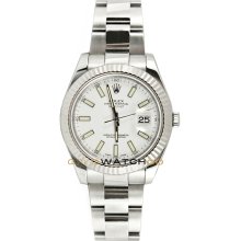 Stainless Steel 41mm Datejust II Model 116334 White Stick Dial