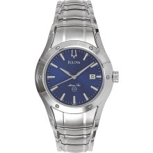 Stainless Steel Men's Watch w Cobalt Blue Dial from Marine Star by Bulova