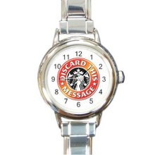 Starbucks Coffee Parody 16 Starter Italian Charm Links Round Watch 15