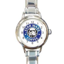 Starbucks Coffee Parody Italian Charm Links Round Watch 12