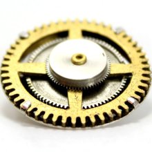 Steampunk Brooch Pin Made From Vintage Watch Parts