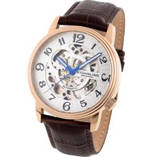 Stuhrling 107bg 3345k2 Delphi Oracle Automatic Skeleton 16k Rg Mens Watch