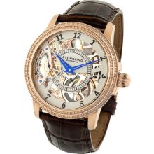 Stuhrling 228 Brumalia Skeleton Mechanical Rosetone-black Dial L