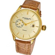 Stuhrling Original 148B.3335K31 Mens Classy watch on a Gold Tone Steel Case with Gold Tone Dialandamp;#44; Gold Tone Hands and Markers