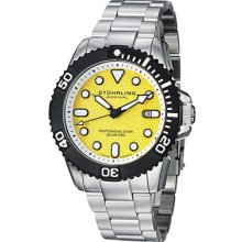 Stuhrling Original Watches Men's Atlantis Elite Yellow Dial Stainless