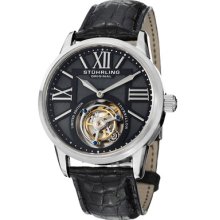 Stuhrling Original Watches Men's Mechanical Black Dial Black Crocodile