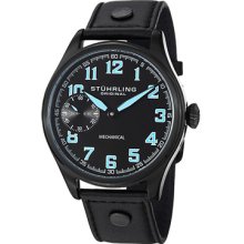 Stuhrling Original Watches Men's Legacy Sport Black Dial Black Leather