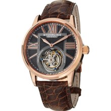 Stuhrling Original Watches Men's Mechanical Gunmetal Tone Dial Brown C