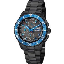 Stuhrling Original Watches Men's Regatta Victoire Black Dial Black IP