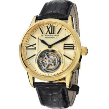 Stuhrling Original Watches Men's Mechanical Gold Tone Dial Black Croco