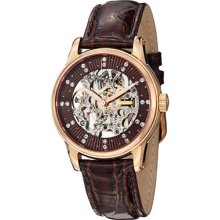 Stuhrling Original Watches Women's Brown Dial Brown Leather Brown Lea