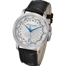 Stuhrling Prestige 383 33152 Swiss Quartz Traveler World Time Date Mens Watch