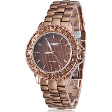 Style Women's Bracelet Alloy Analog Quartz Watch (Brown)