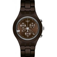 SVCC4000AG Swatch Mens Full-Blooded Smoky Brown Aluminium Watch